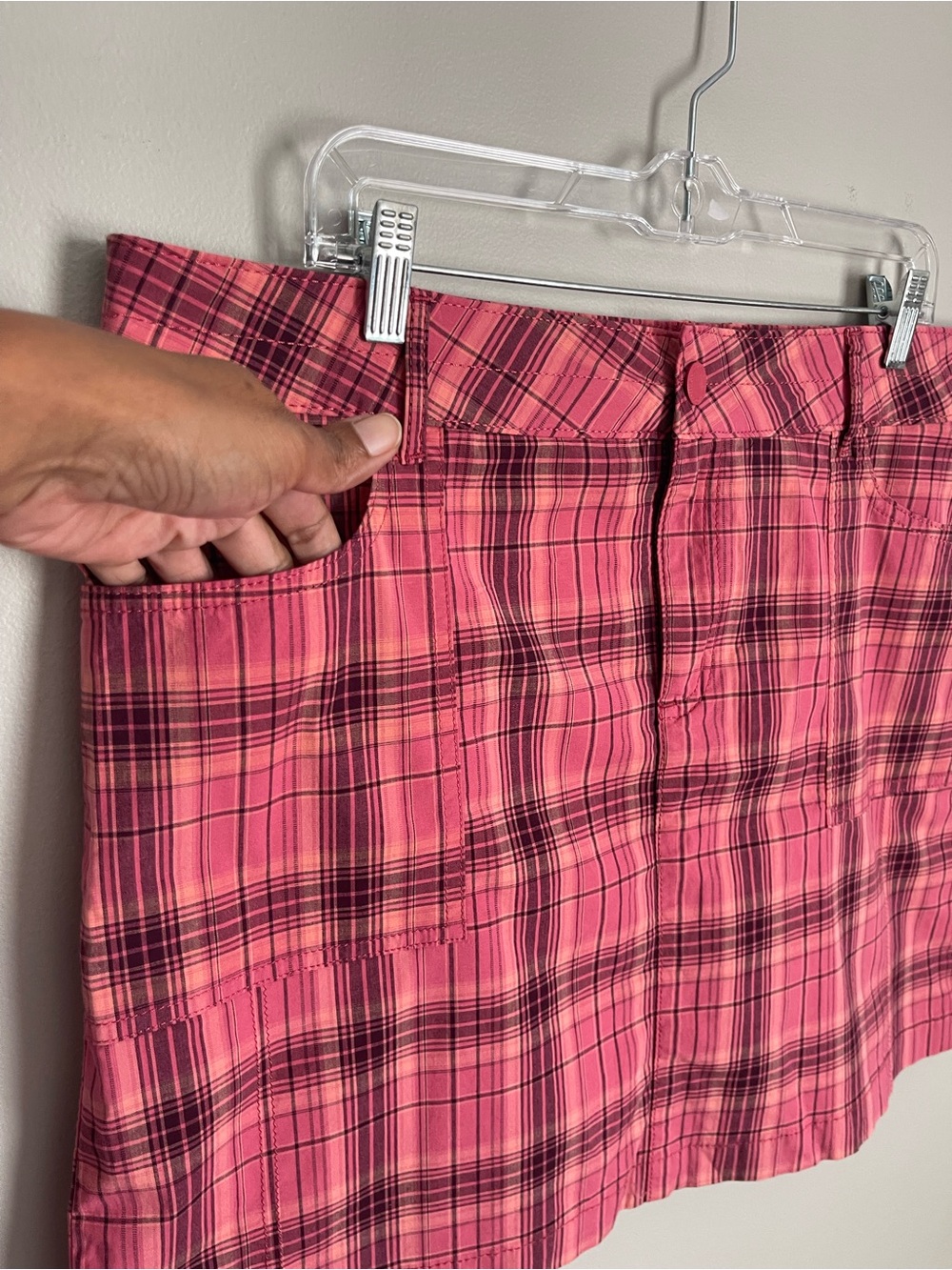 LEE Pink Plaid Straight Fit Golf Skort Sz 16 - Picture 4 of 10